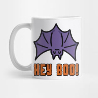 Purple Bat Hey Boo Halloween Mug